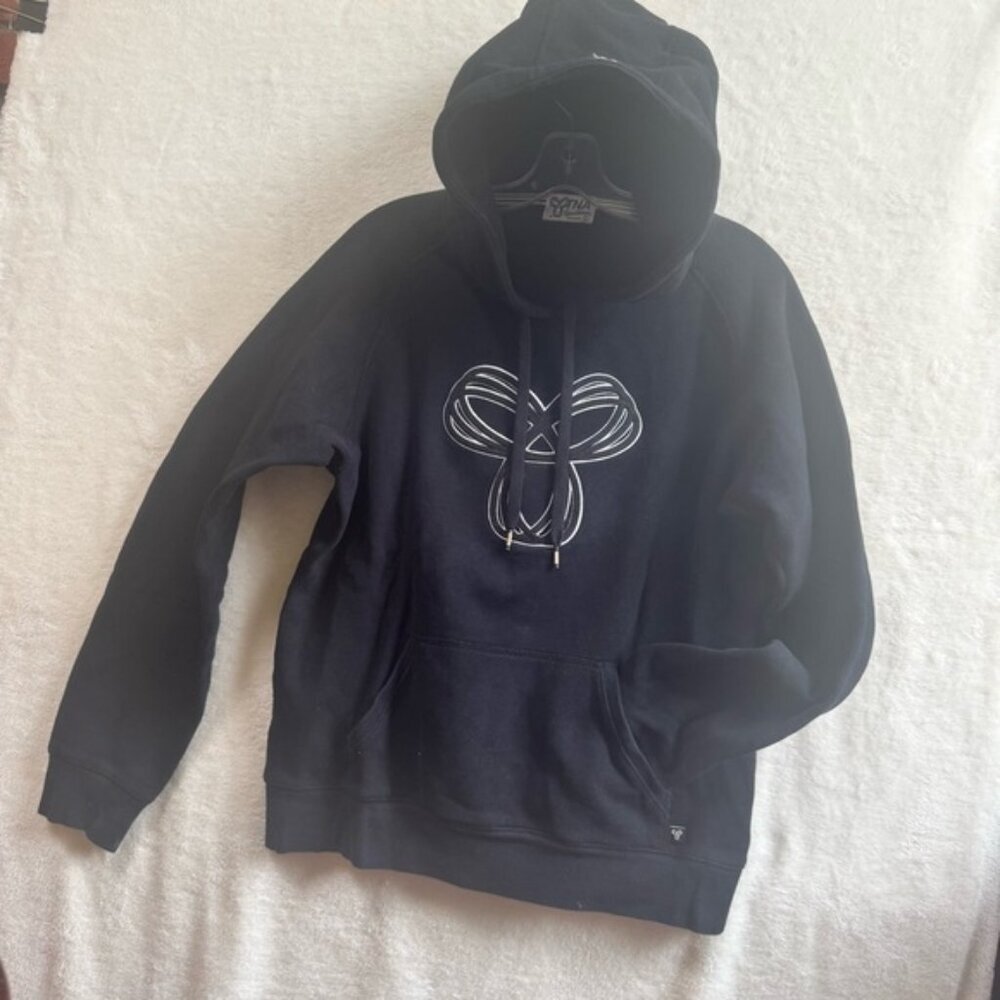 Aritzia TNA Baltic Cotton Hoodie Logo Pocket Sweatshirt Cozy Soft Top Sweater L - Picture 3 of 16